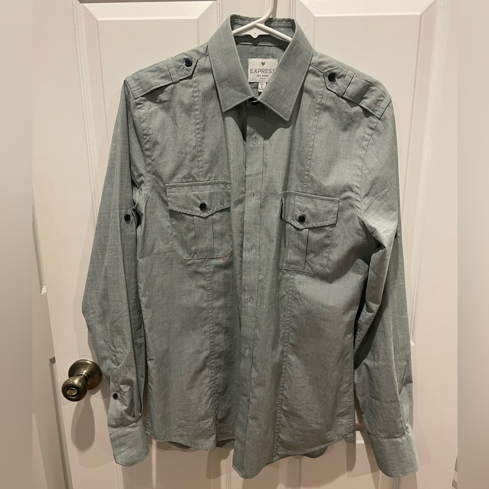 Express MK2 Fitted Olive Green Shirt Men’s Small